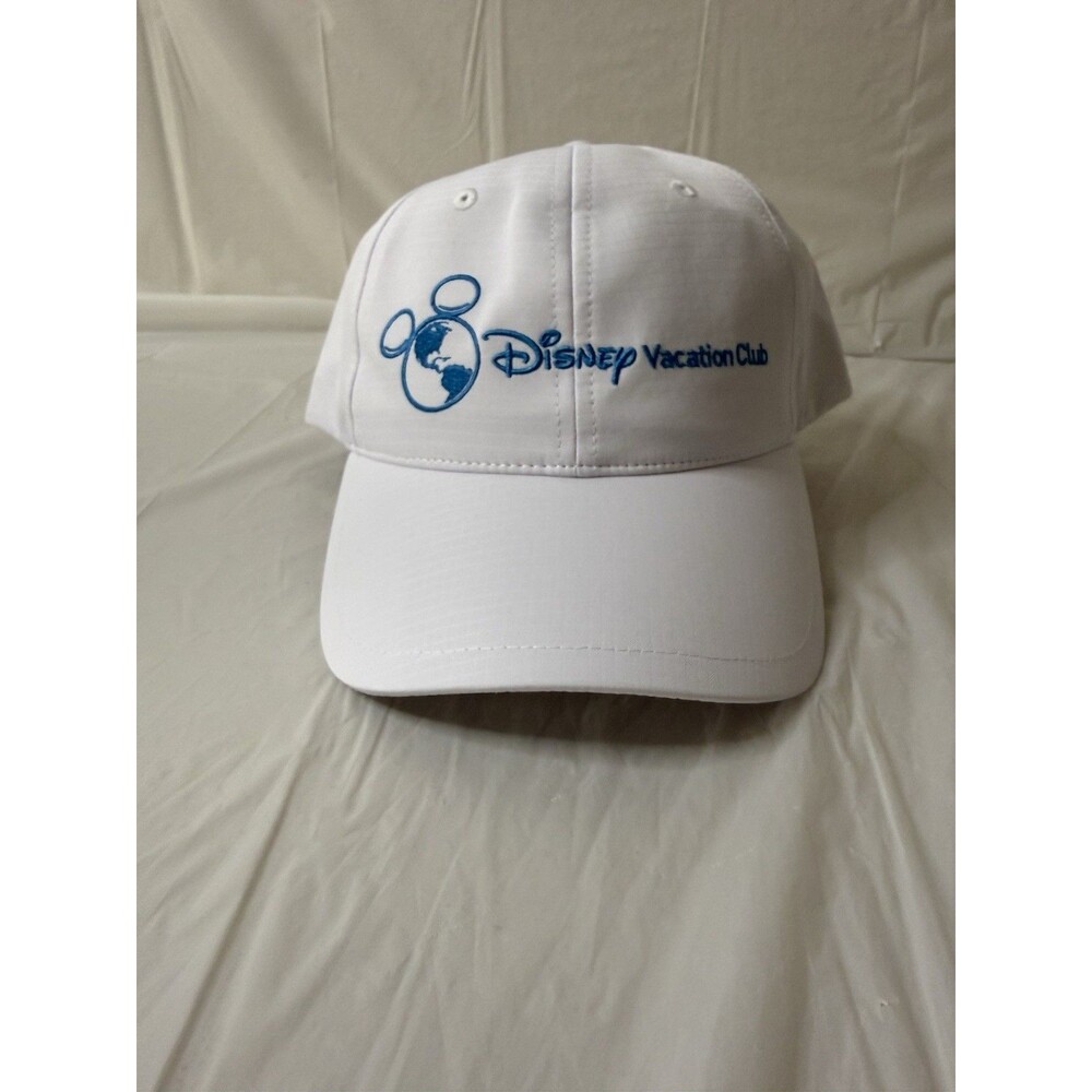 Disney Vacation Club Member White Adjustable Hat Cap Embroidered Mickey Globe